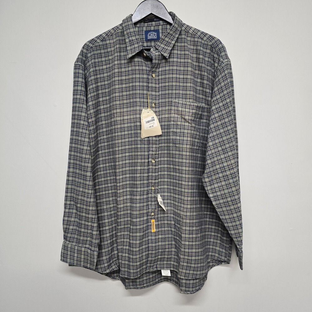 B.D. Baggies Plaid Button Down Shirt Mens XL Blue Green Long Sleeve [READ]